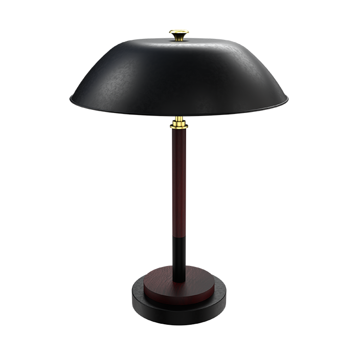 Desk lamp, metal umbrella lampshade with metal lamp base