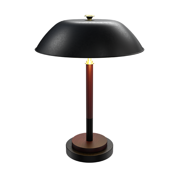 Desk lamp, metal umbrella lampshade with metal lamp base