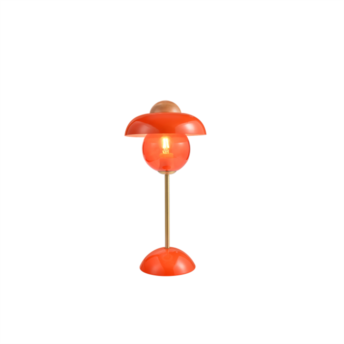 Table Lamp with Retro-styled Glass lamp shade