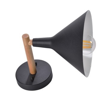 Lámpada de parede de cono de madeira