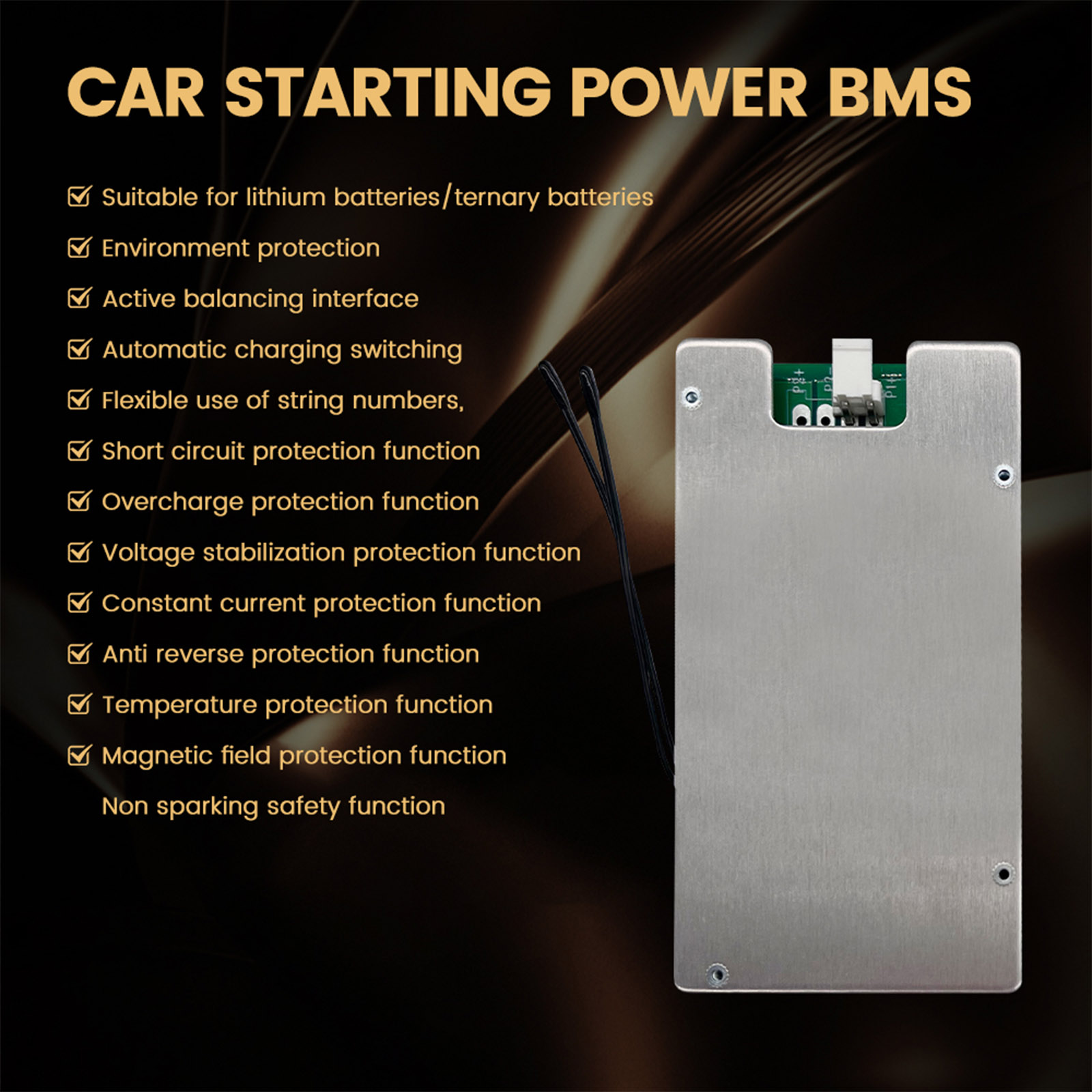 Car Starting Jumper BMS For Electric Vehicles with 10A 12V 24V 500A for Lifepo4 Li-Ion Cells (1)