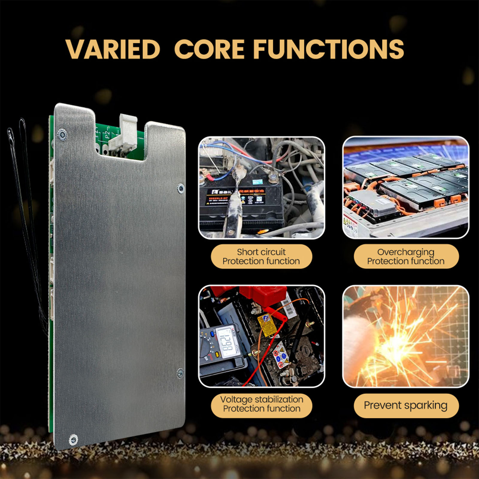 Car Starting Jumper BMS For Electric Vehicles with 10A 12V 24V 500A for Lifepo4 Li-Ion Cells (3)