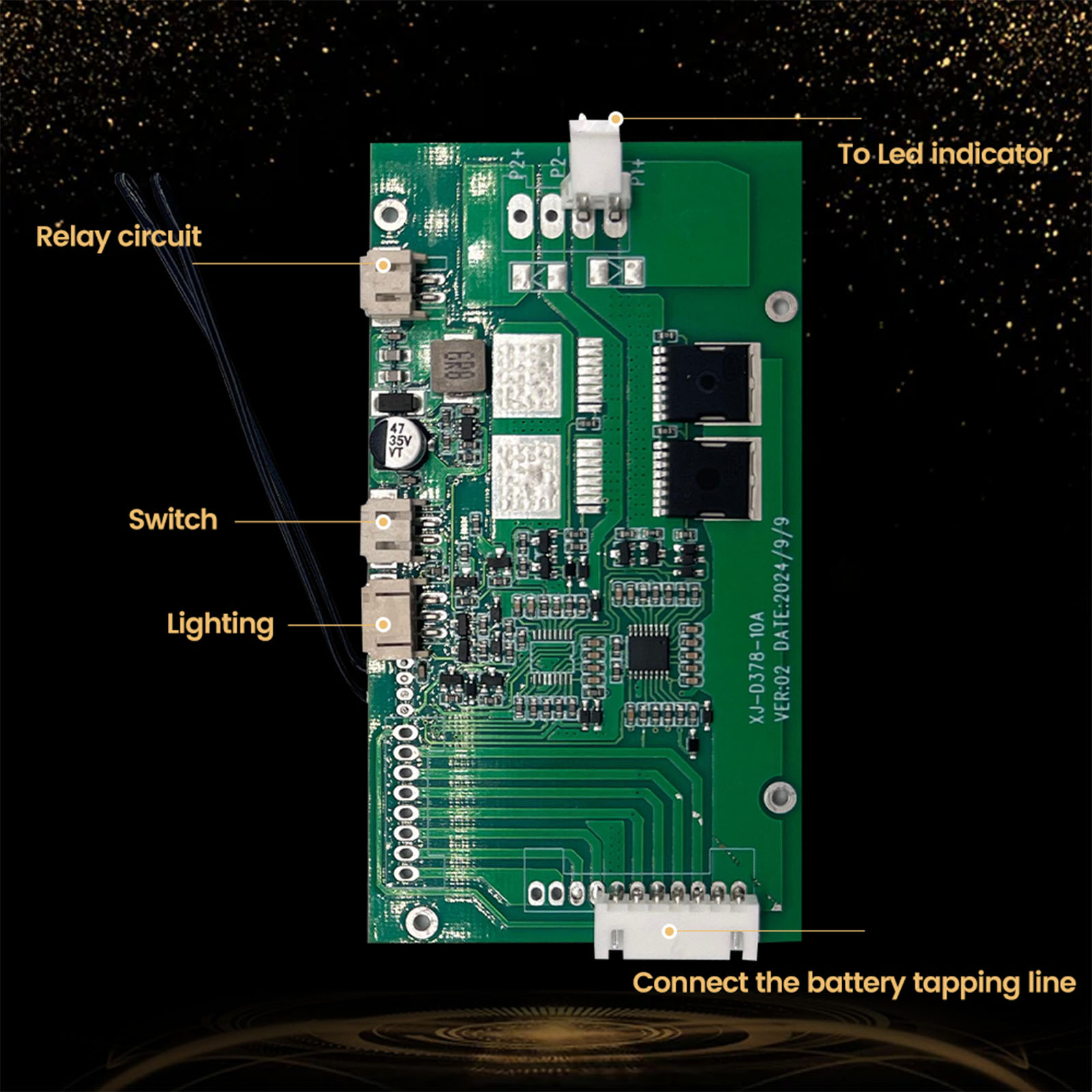 Car Starting Jumper BMS For Electric Vehicles with 10A 12V 24V 500A for Lifepo4 Li-Ion Cells (4)