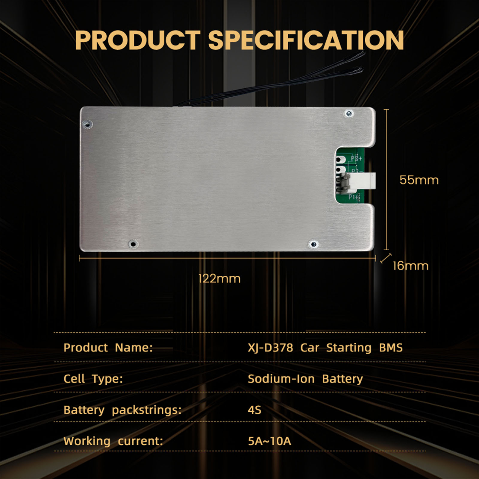 Car Starting Jumper BMS For Electric Vehicles with 10A 12V 24V 500A for Lifepo4 Li-Ion Cells a
