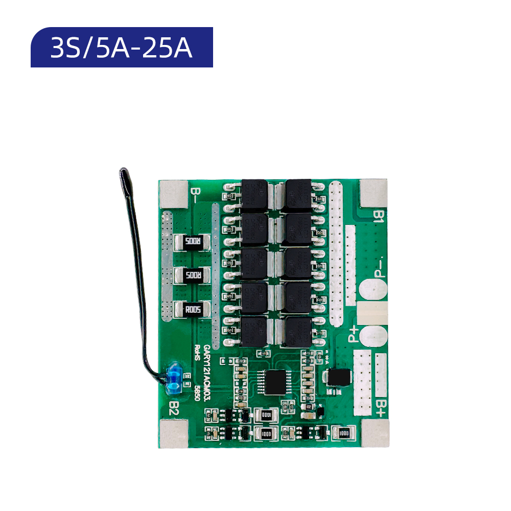 XJ-D102 3S 5A-25A BMS Same Port Balance NTC Temp Sensors for LifePO4 NMC Battery