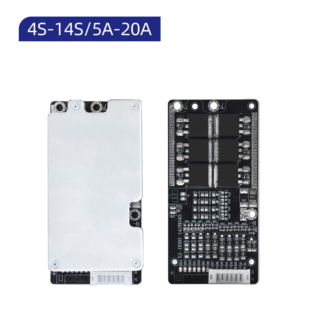 XJ-D092 4S-14S 5A-20A BMS for LifePO4/NMC/Li-ion Battery with NTC Temp Sensors