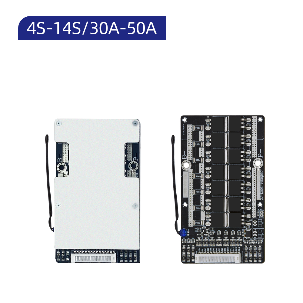 XJ-D098 4S-14S 30A-50A BMS for LifePO4 NMC Na-ion Battery  with Balance NTC