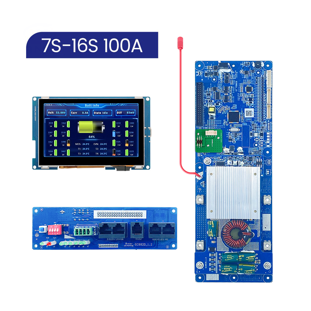 XJ-SH05 Smart 7S-16S 100A BMS with HD Touch Dis...