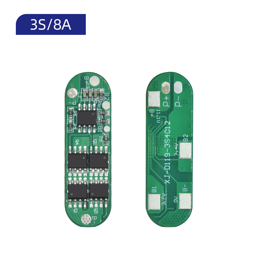 XJ-D119 3S 8A PCBA PCM BMS Battery Protection Board for 3-cells Lithium Batetry Pack