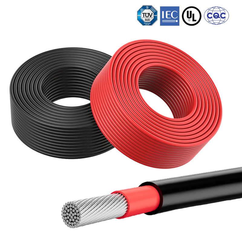 Aluminum Alloy Core 1500V Photovoltaic 6mm Solar Cable Wire H1Z2Z2-K EN Certified