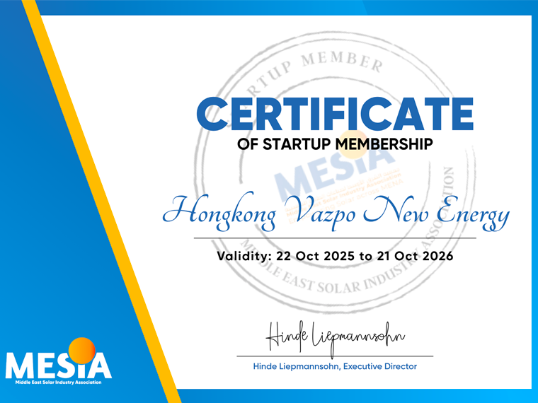 Vazpo New Energy Becomes a Certified Member of MESEA