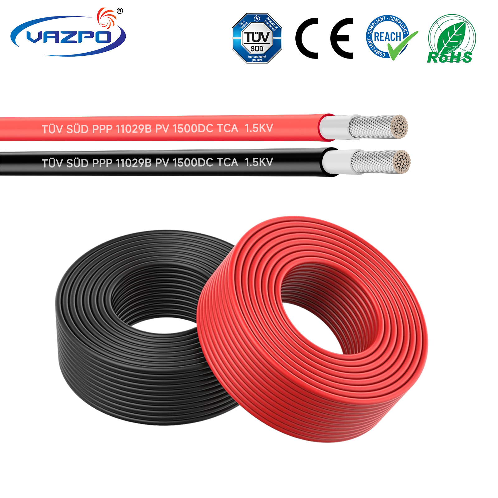 TUV 4mm2 6mm2 PV 1500VDC TCA Photovoltaic Cable