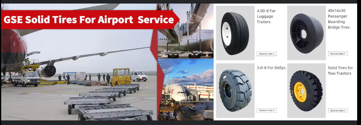 Pourquoi les véhicules d'assistance au sol des aéroports ont-ils besoin de pneus en caoutchouc plein ?