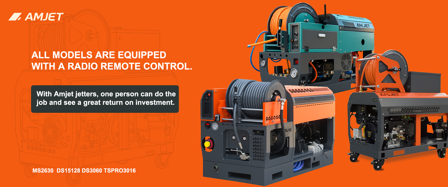 amjet sewer jetting machine supplier