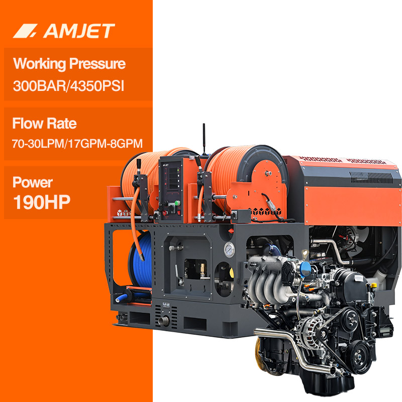 TS3070 190HP 300Bar High Pressure Sewer Jetting Machine