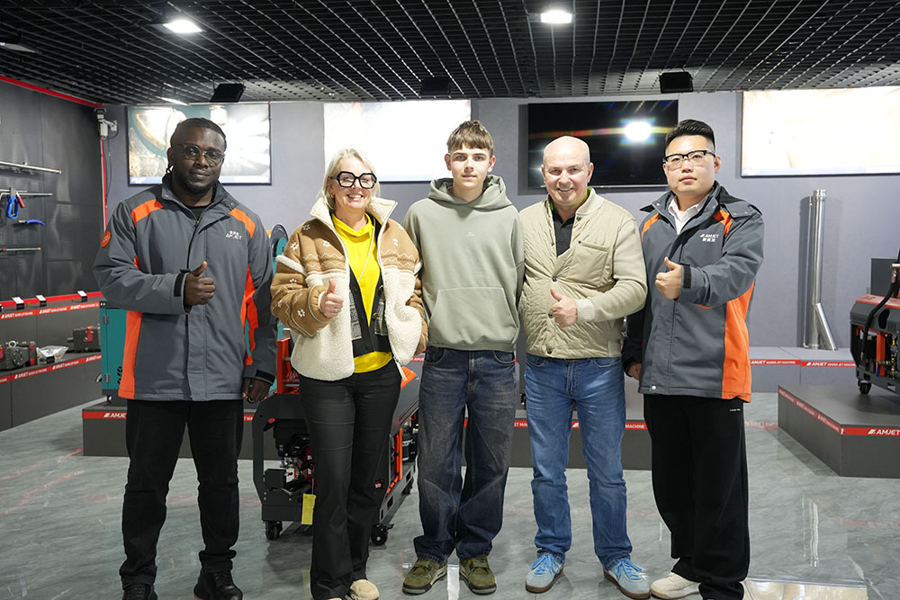 European customers visiting AMJET factory for sewer jetter system demonstration.jpg