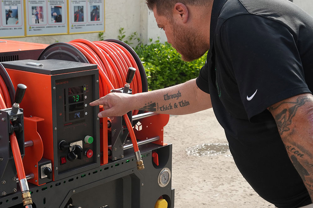 Amjet Titan 190HP Sewer Jetter Wins Customer Trust After On-Site Factory Test