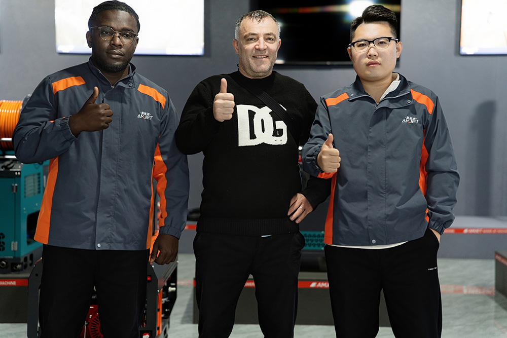 international customers communicating with Amjet team about high pressure cleaning solutions.jpg