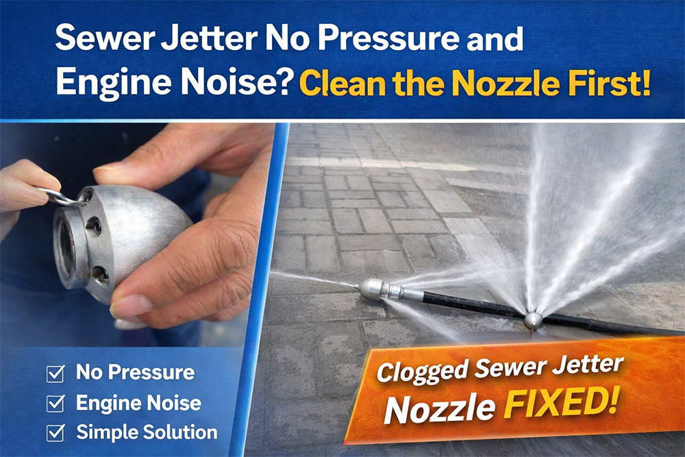 Sewer Jetter No Pressure? Clean the Nozzle First