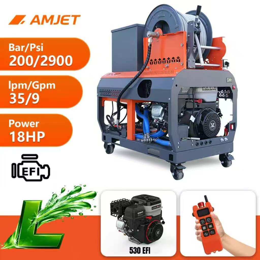 Machine de nettoyage de canalisations d'égout TES2035-L 2900 PSI avec moteur EFI