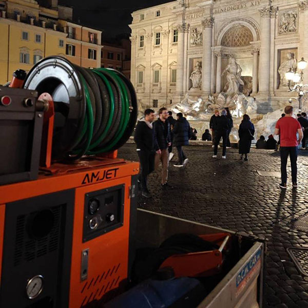 Successful application case of AMJET sewer jet in Rome, Italy