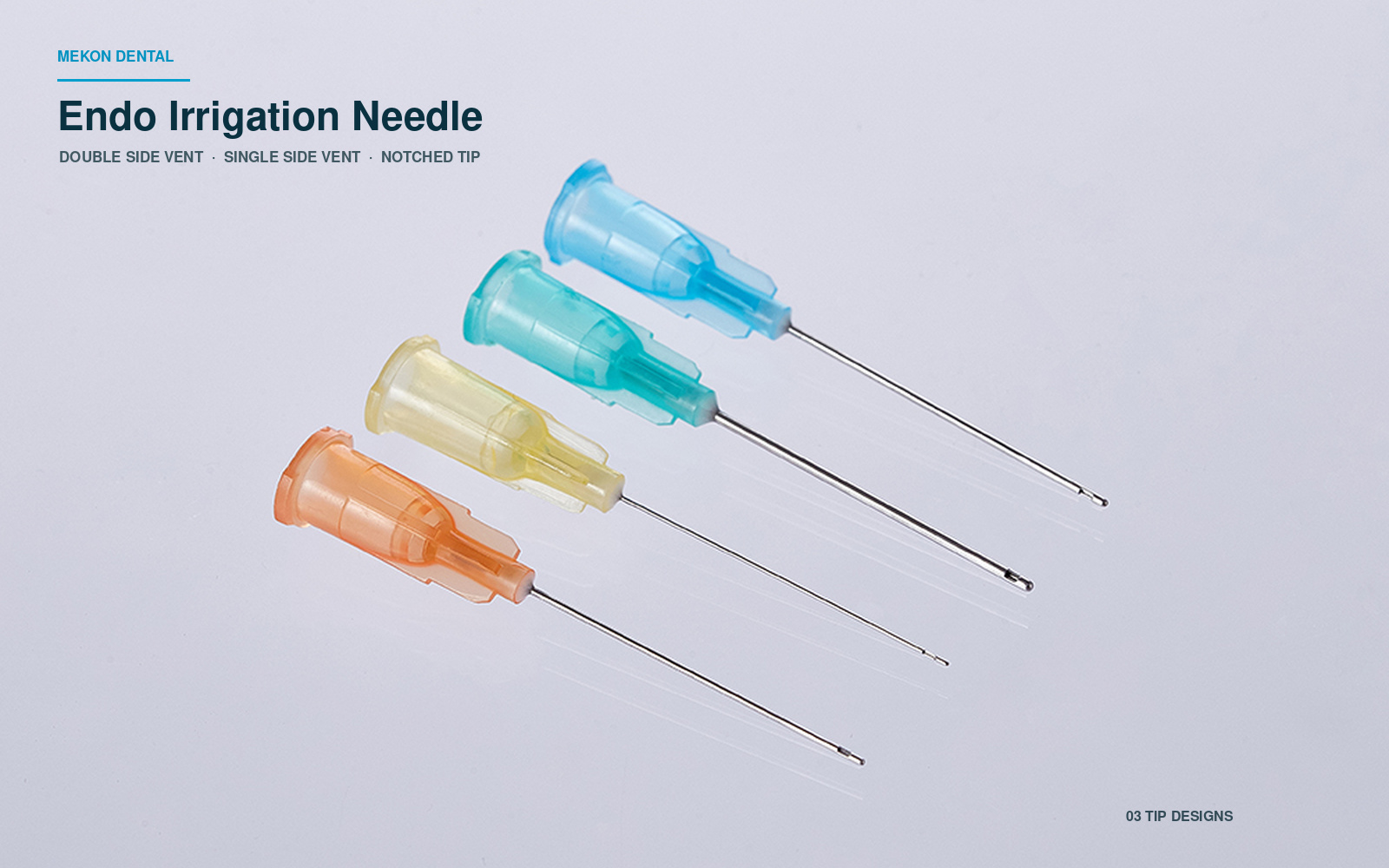 Endo Irrigation Needle: Double Side Vent, Single Side Vent and Notched Tip Designs