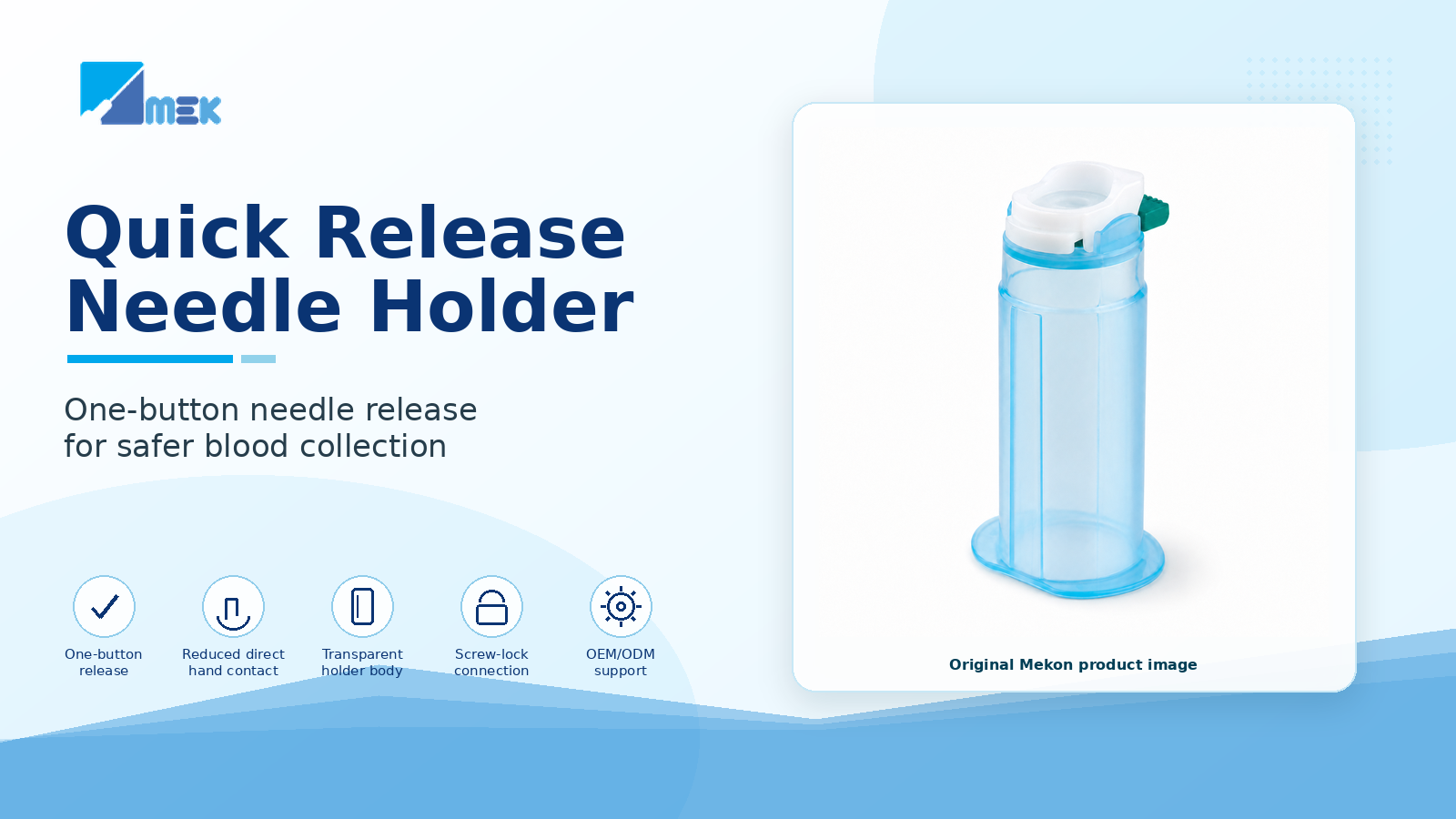 Quick Release Needle Holder for no-touch needle disposal
