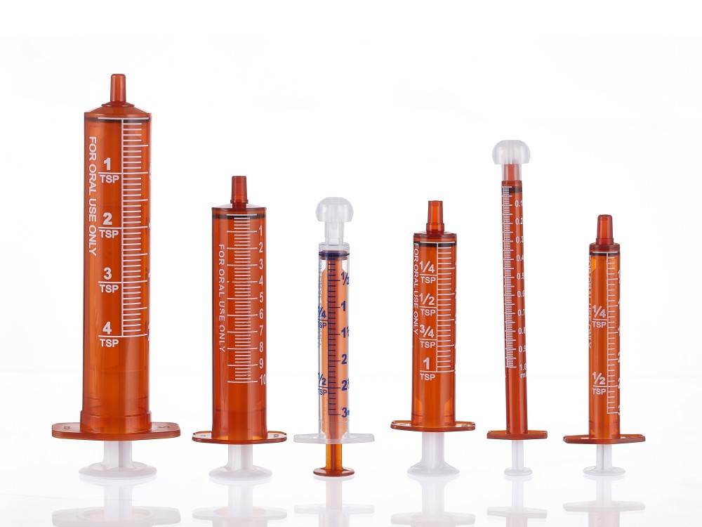 Amber Oral syringe for medication (oral dispensing syringe)