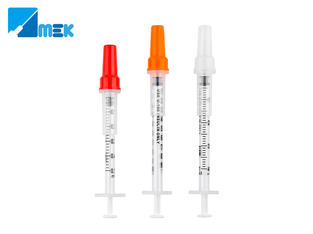 Safety insulin syringe for single use