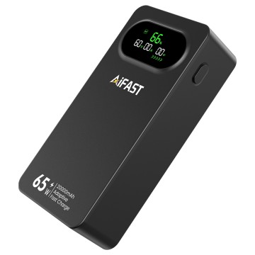 ESC-X018 65W Ultra-Fast 20000mAh Power Bank with TFT Display & Retractable Cable