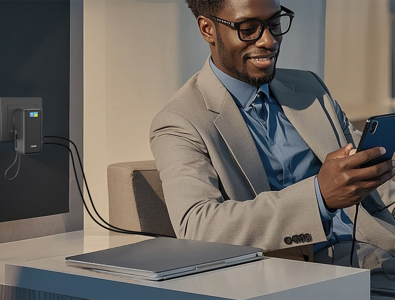 2-GaN EU adapter power bank