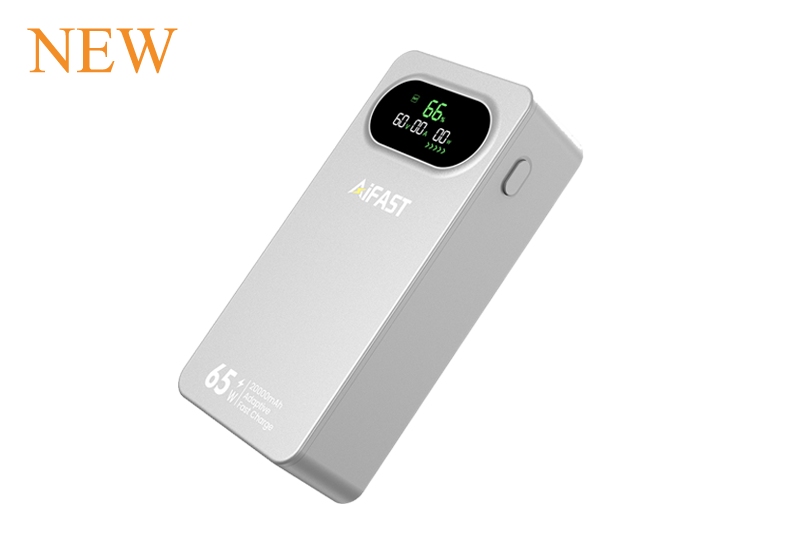 ESC-X018 65W Ultra-Fast 10000mAh Power Bank with TFT Display & Retractable Cable