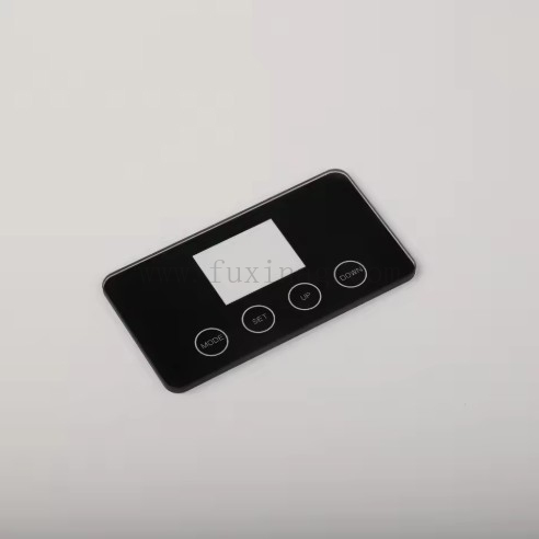 Panel Cyffwrdd Siâp Argraffu Sgrin Siâp o Ansawdd Uchel wedi'i Addasu Gwydr Tempered ar gyfer Dyfeisiau Electronig Cartref