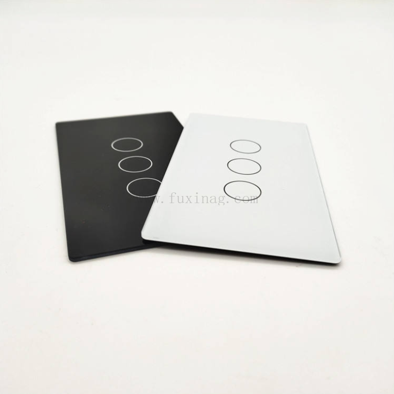 Factory Price 2mm Cover Glass supporting Custom printing edge Used in Wall Mounted Smart Switch Socket
