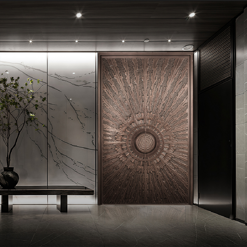 Graceful Glass Copper Doors for Yuanyang Wanhe Mansion