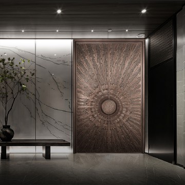 Graceful Glass Copper Doors for Yuanyang Wanhe Mansion