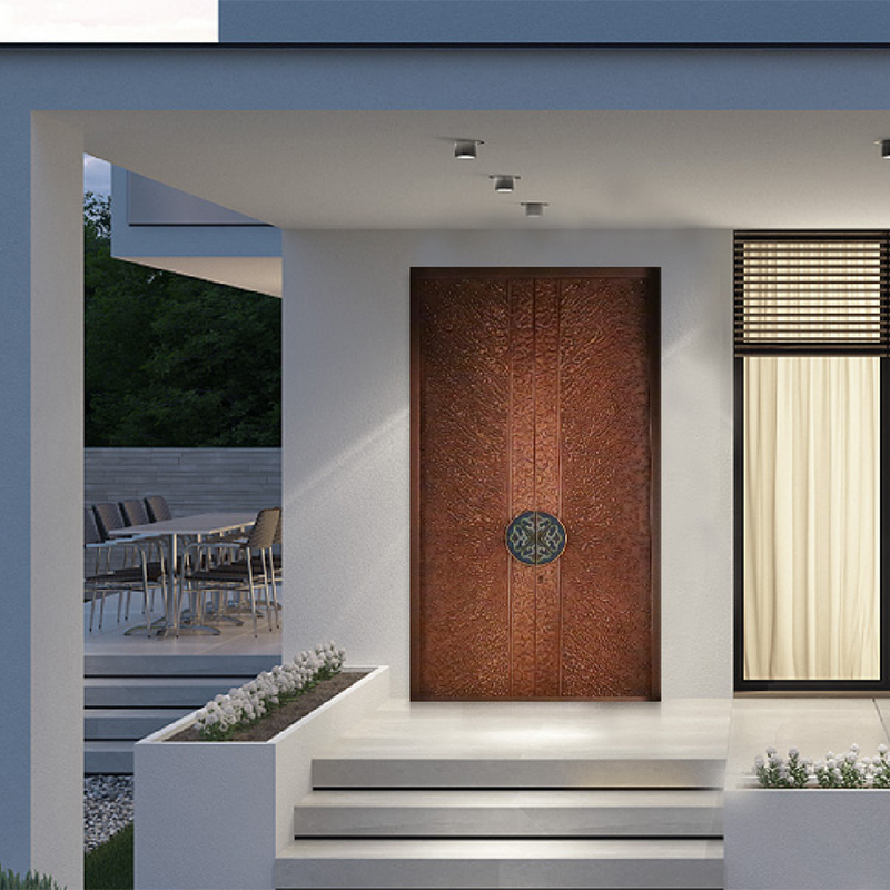 Graceful Tropical Glass - Copper Doors for Banshan Banda