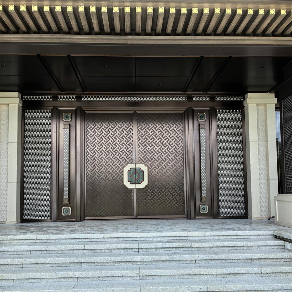 New Chinese-style stainless steel imitation copper courtyard gate