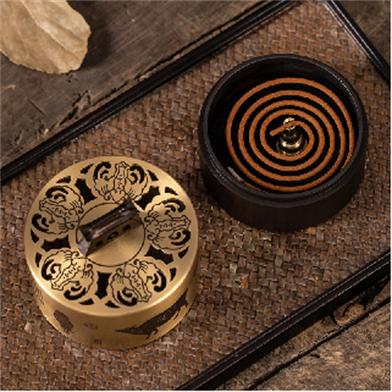 Handmade Pure Copper Five-Tigers Pattern Incense Burner