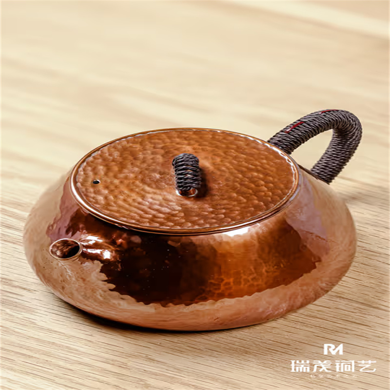 Handmade 99.9% Pure Copper Shi Piao Teapot (Tea Brewing Essential for Collectors & Tea Lovers)
