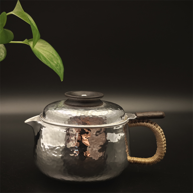 99.9% Pure Copper Plated with 999 Pure Silver Portable Filtered Tea Set (Travel-Ready)