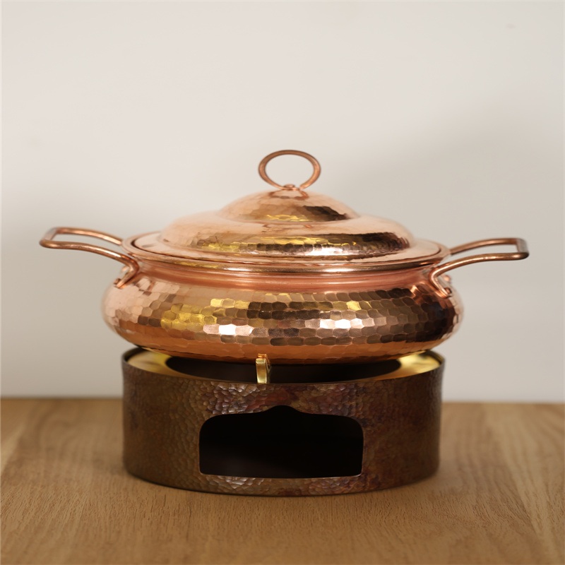 99.9% Pure Copper Handmade Multi-Function Small Hot Pot (Multi-Stove Compatible + Clad Bottom Option)