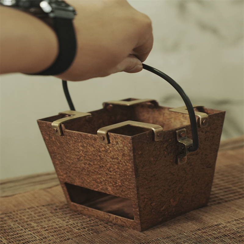 99.9% Pure Copper Handmade Multi-Function Portable Stove (Charcoal/Alcohol Compatible)