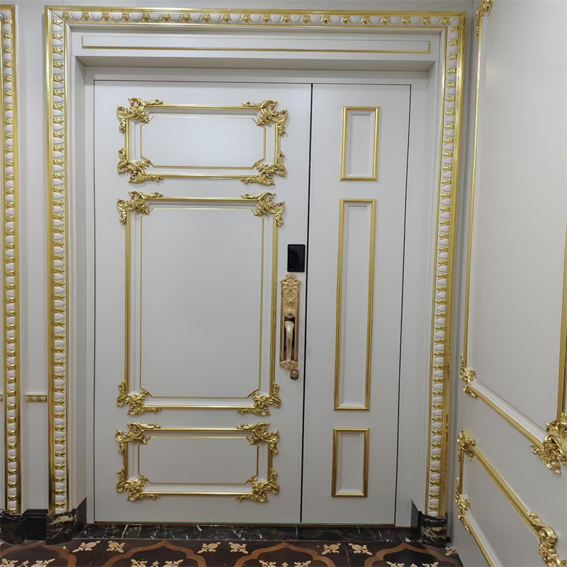 Custom Luxury Copper-Clad Wood Smart Entrance Door