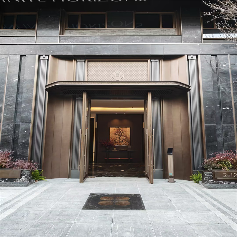 New Chinese Style Full Copper Glass Entrance Door