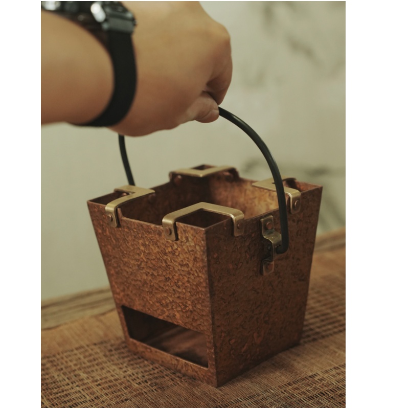 99.9% Pure Copper Handmade Multi-Function Portable Stove (Charcoal/Alcohol Compatible)