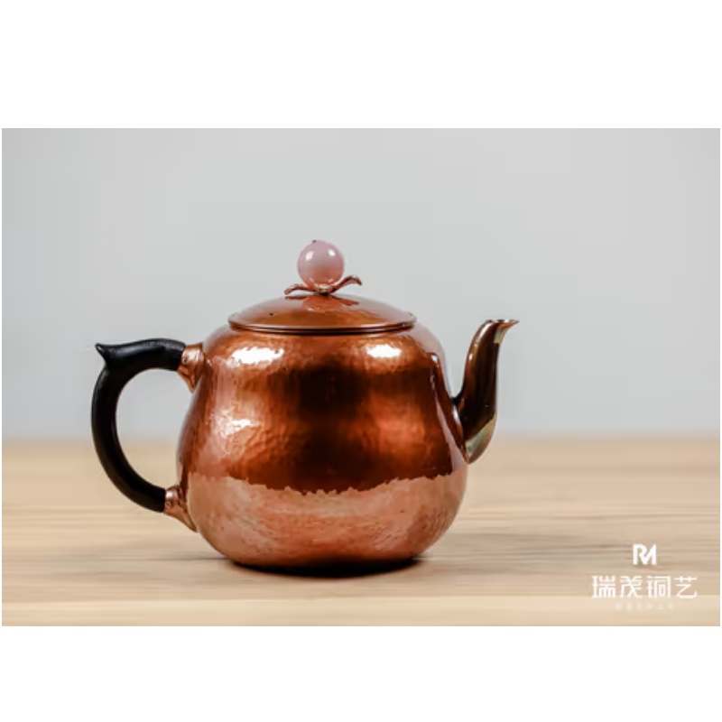 Handmade 99.9% Pure Copper Gourd Mini Teapot (For Tea & Coffee Brewing)