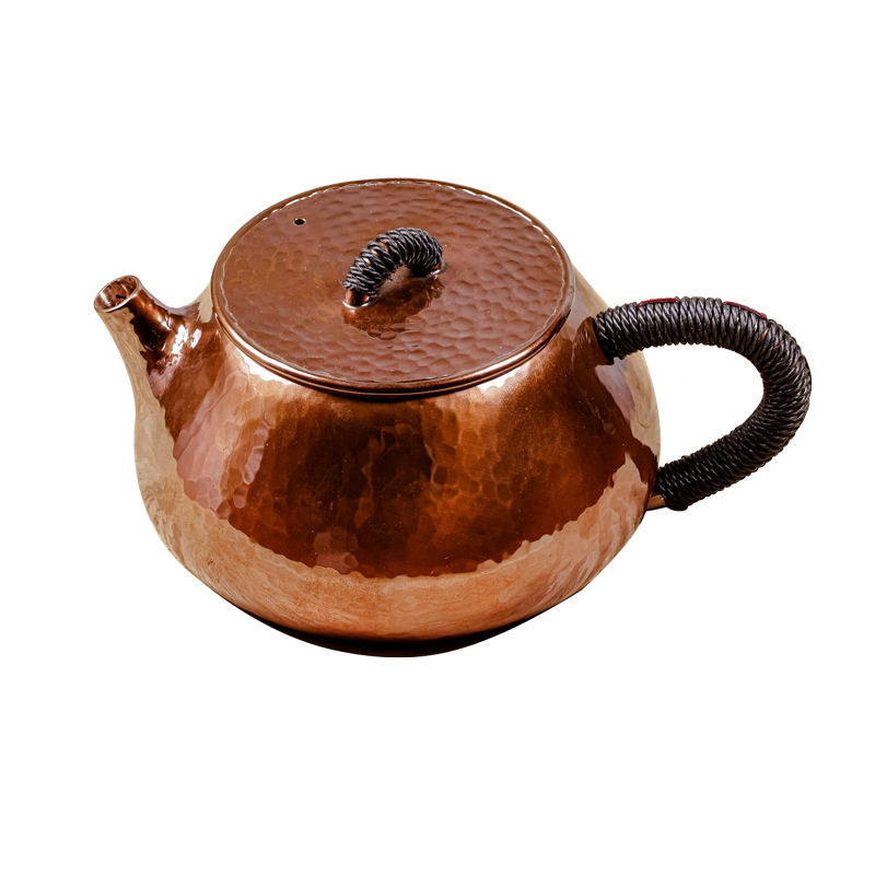 Handmade 99.9% Pure Copper Shi Piao Teapot (Tea Brewing Essential for Collectors & Tea Lovers)