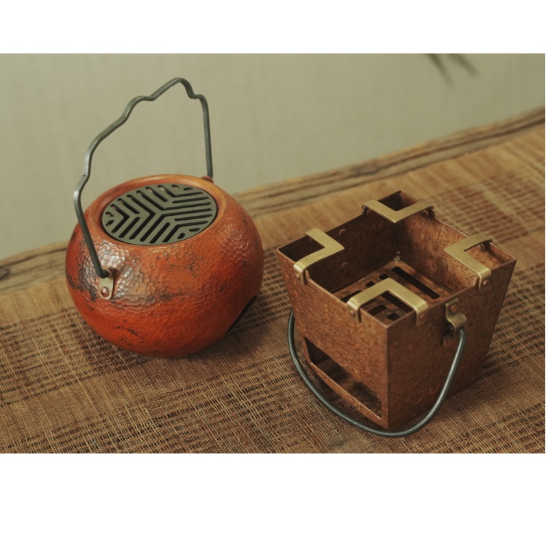99.9% Pure Copper Handmade Multi-Function Portable Stove (Charcoal/Alcohol Compatible)