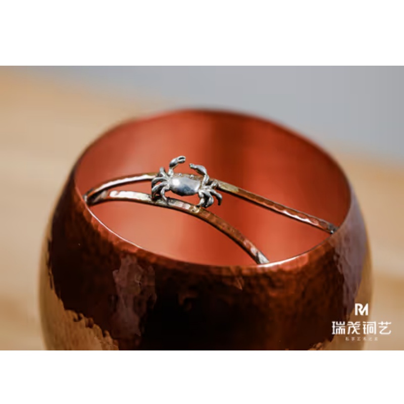 Handmade 99.9% Pure Copper Crab Vessel (Luxury Multi-Use for Bar, Decor & Collector Scenes)